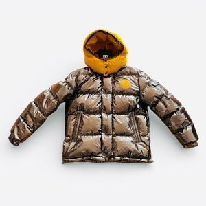 RARE NWT Moncler 1952 Giubotto Reversible Metallic/Yellow Puffer Down Jacket